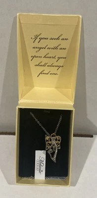 Angel Pendant Pin Necklace In Box Melanie Jewelry Collection New - Image 1 of 4