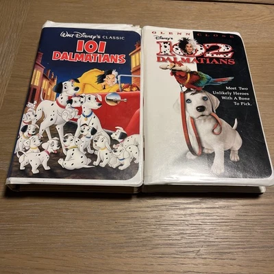 VHS Lot 101 Dalmatians & 102 Dalmatians Live Action Foto 1 de 4