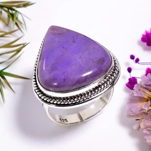 Sugilite Gemstone Vintage Handmade 925 Silver Plated Ring Adjustable GSR-11302 - Picture 1 of 2