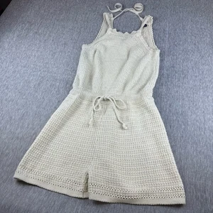 Universal Thread Cream Knit Romper with Tie On Back & Adjustable Waist - Picture 1 of 8