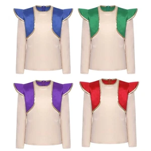 Kids Boys Costumes Party Shirt Vest Waistcoat Fake 2-piece Contrast Color Top - Picture 1 of 23