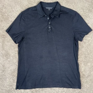 John Varvatos Polo Shirt Mens M Black Silk Blend Slim Fit Collection Designer - Picture 1 of 9