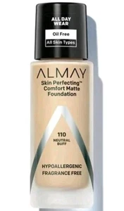Almay Skin Perfecting Comfort Matte Oil-Free Foundation 110 NEUTRAL BUFF - Neu - Bild 1 von 1