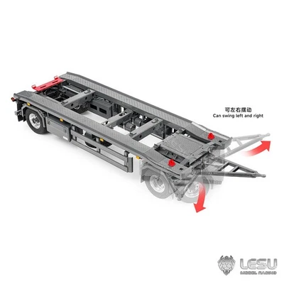 1/14 Metal RC Trailer for LESU Radio Control Hydraulic Roll on off Dumper Tipper - Image 1 of 4
