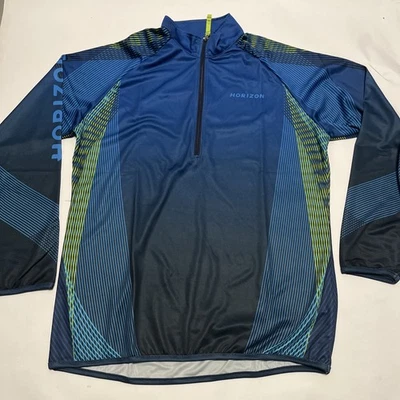 HORIZON AIRLINES Quarter Zip Long Sleeve Shirt Medium Blue Employee Uniform NEW - Image 1 of 4