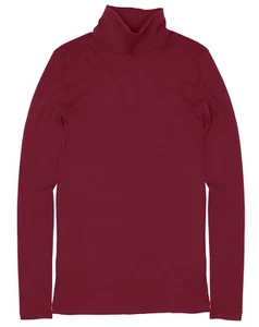 J.Crew - Mujer XXS - NUEVO CON ETIQUETAS - Camiseta Vintage Borgoña Rojo Tejido Cuello Alto - Imagen 1 de 3