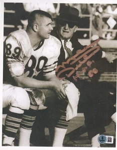 MIKE DITKA signed (CHICAGO BEARS) football 8X10 photo BECKETT BAS BS22841 - Picture 1 of 1