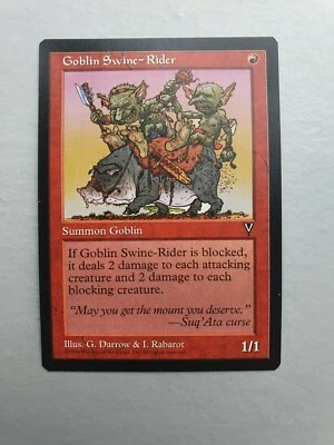Goblin Swine-Rider, MTG Visions (1997), Common Red Creature NM - Image 1 of 2