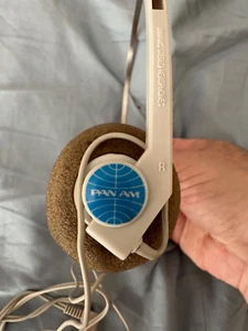 Original Vintage PAN AM Airlines Headset Kopfhörer mit blauem Logo - Bild 1 von 6