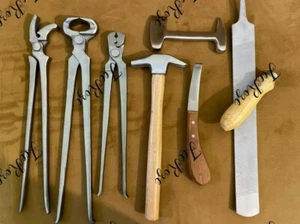 New Farrier tools Hoof Nipper Hoof Tester Nail Puller Spreader Knives 8 pcs Kit - Picture 1 of 12
