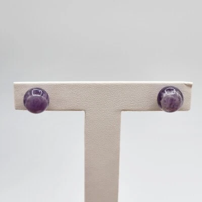  Bi Color Amethyst Stud Earrings Rhodium  Over 925 Sterling Silver 14.00ctw - Image 1 of 3