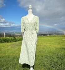 FAITHFULL THE BRAND Green Floral Midi Dress Sz 4