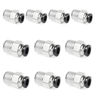 10x Male Straight OD 5/16" Tube x 3/8" NPT Thread Push In To Connect Air Fitting - Image 1 of 4