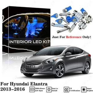 Blue Interior LED Light Kit + Blue License Light For Hyundai Elantra 2013-2016 - Picture 1 of 12