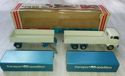 vintage Tekno VOLVO FB-88 Transport Spedition Tandem Truck in Original Box, OB - Image 1 of 4