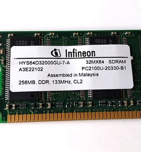 256MB  Infineon Speicher  / PC2-2100U-20330-B1 DDR 133 CL2 (F) - Bild 1 von 3