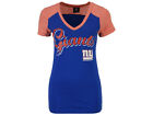 NY Giants 5th & Ocean NFL Women's Double Pass V-neck T-Shirt Top Large NWT
