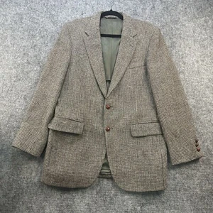 Harris Tweed Blazer Men 40R Brown Wool Vintage Jacket Sport Coat Classic Preppy - Picture 1 of 18