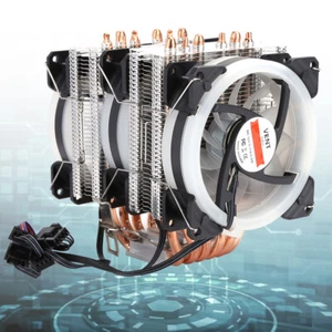 CPU Cooler Fan 6-Tube 3RGB 4-Pin Silent For Intel775 1150 1151 1155 1156 1366 - Afbeelding 1 van 12
