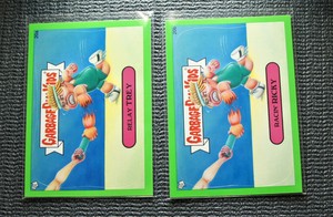 Relay Trey 20a AND Racin' Ricky 20b Garbage Pail Kids 2012 BNS1 Green Border 
