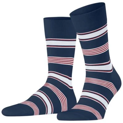Falke Mens Marina Stripe Socks - Royal Blue - Image 1 of 4