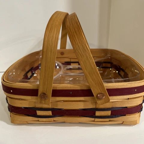ROYCE CRAFT BASKETS OHIO SWING Handles BLUE/BurgundyLiner Divided Protector NEW Cover