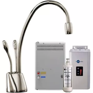 Grifo y tanque de agua fría refrigerada y caliente de ebullición de acero cepillado Insinkerator - Imagen 1 de 11