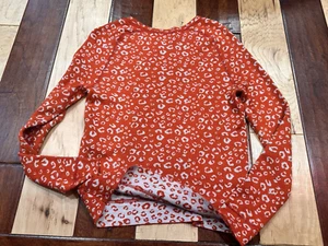 ANN TAYLOR LOFT ORANGE CREAM LEOPARD PRINT SWEATER WOOL BLEND LIGHTWEIGHT XS EUC - Picture 1 of 6