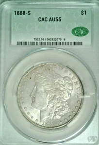 CACG Graded 1888 S Morgan Silver Dollar AU55 - Picture 1 of 5
