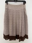 Vintage Worthington Women’s Pleated Brown Patterned Skirt Size 8 Flowy Romantic