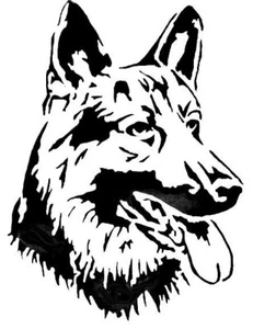 STENCILS CRAFTS TEMPLATES SCRAPBOOKING DOG GERMAN SHEPHERD HEAD STENCIL A4 MYLAR - Picture 1 of 1