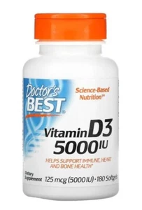 Doctor's Best Vitamina D3, 5.000 UI, 180 cápsulas blandas - Imagen 1 de 2