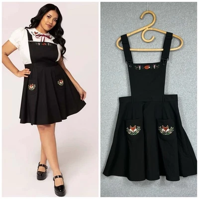 VESTIDO DELANTAL ALBAHACA HELL BUNNY Talla 12 M Setas Zorro Foto 1 de 4