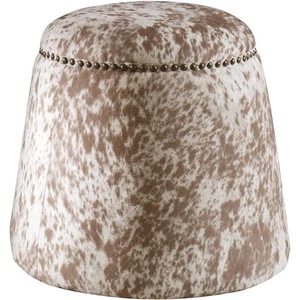 Uttermost 23725 Gumdrop 17 inch Chestnut and White Faux Cow Hide Ottoman - Picture 1 of 7
