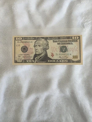 $10 2006 Fancy Near Serial Number Federal Reserve Bank Note Bill  - Image 1 of 2
