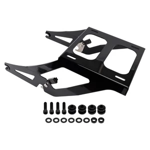 Black Two Up Luggage Trunk Mount Rack For Softail Low Rider / Sport Glide 18-25 - Picture 1 of 8