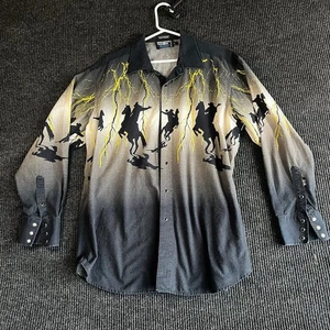 Brooks & Dunn Panhandle Slim Western Snap Shirt L Lightning Cowboy Rodeo Vintage - Bild 1 von 11