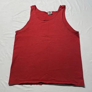 Vintage 90s Red Tank Top T-Shirt Mens Large Beach Surfing Dad Blank 80s USA Made - Picture 1 of 9
