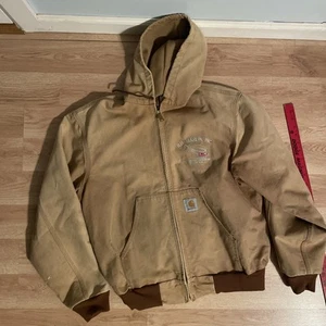 Vintage Carhartt Herren Large JR106 Duck Brown Thermo gefütterte Kapuzenjacke USA - Bild 1 von 11