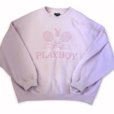 Playboy Tennis Club Pink Embroidered Oversized Dead Stock Crewneck Sweatshirt - Image 1 of 4