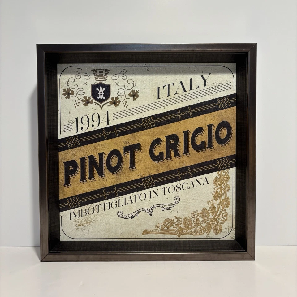 Arte enmarcado de estilo vintage - Decoración de pared de lujo de vino italiano - “Pinot Grigio 1991” Foto 1 de 2