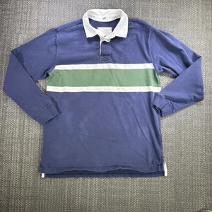 LL Bean Rugby Shirt Herren L gestreift Langarm Y2K dick schwer distressed adrett - Bild 1 von 23