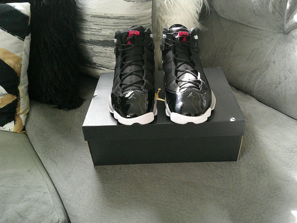 Men's Jordan 6 Rings Black, Fire Red, White, Gray- Size 13 - Image 1 of 4