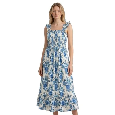 Haute Hippie Floral Ruffle Midi Dress size 4 - Image 1 of 4