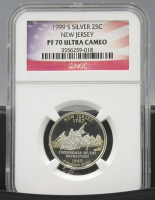 1999 S New Jersey Silver NGC PF 70 UCAM - Image 1 of 2