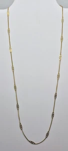 Vintage 14K Yellow Gold Marked Necklace Chain 25" Lady's Abstract Modernist - Picture 1 of 4