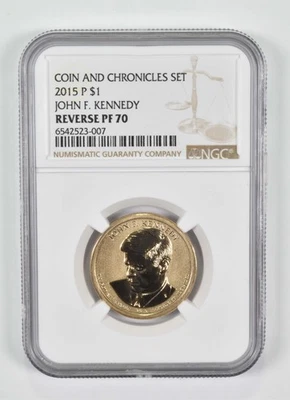 2015-P Reverse PF70 John F. Kennedy $1 Coin and Chronicles NGC *3285 - Image 1 of 4