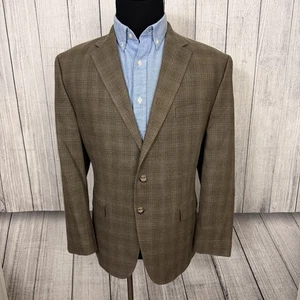 Lauren Ralph Lauren 44S Brown Check Silk & Wool 2-Button Dual-Vent Sports Coat - Picture 1 of 8