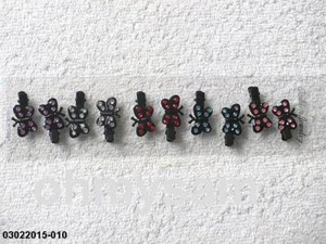 CLOSEOUT 10+10+20 NEW BLACK COLOR MINI METAL PELICAN BEAK HAIR CLIP /COMB /STONE - Picture 1 of 6