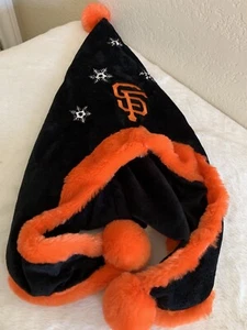 San Francisco SF Giants Super Soft Velvet Fleece Flaps Down Snowflake Hat - Picture 1 of 7